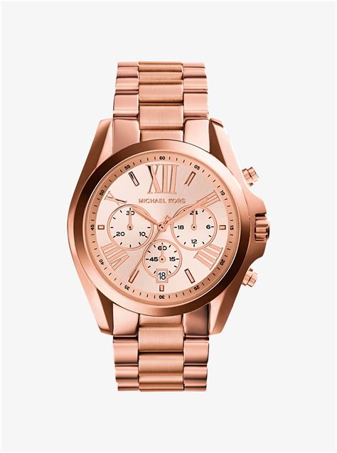 michael kors mini bradshaw rose gold|Michael Kors oversized bradshaw watch.